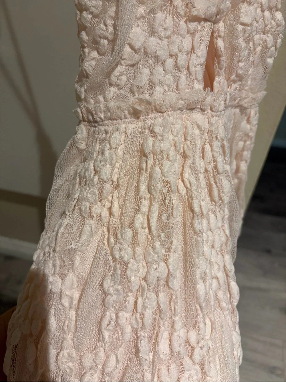 NWT free people fairy light pink Lace Spaghetti Strap Mini Dress